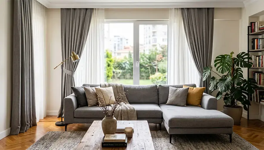 Gri Koltuklara Uygun Perdeler Nasıl Seçilir? Renk ve Doku Analizi