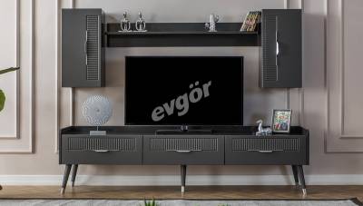 Adelya Antrasit Gri Modern TV Ünitesi