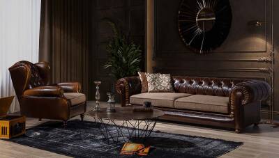 Almira Leather Sofa Set - Thumbnail