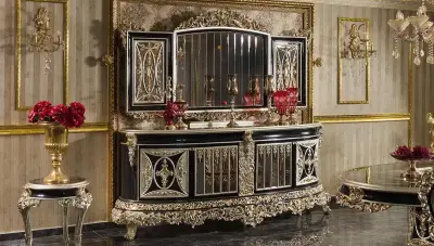 Altay Siyah Klasik Konsol + Ayna 