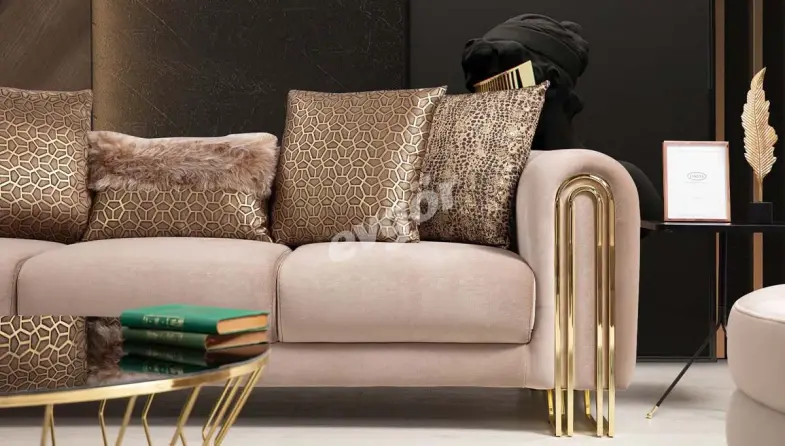 Ancela Krem Modern Koltuk Takımı - 5