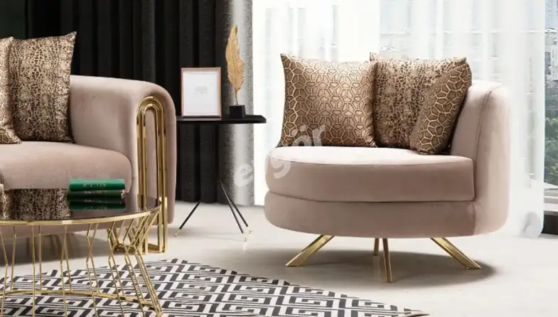 Ancela Krem Modern Tekli Koltuk - 1