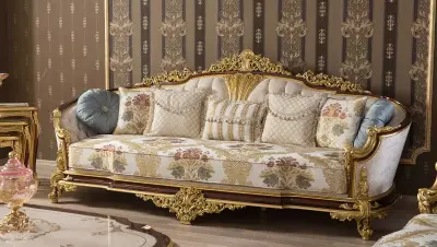 Andorya Walnut Sofa Set - Thumbnail