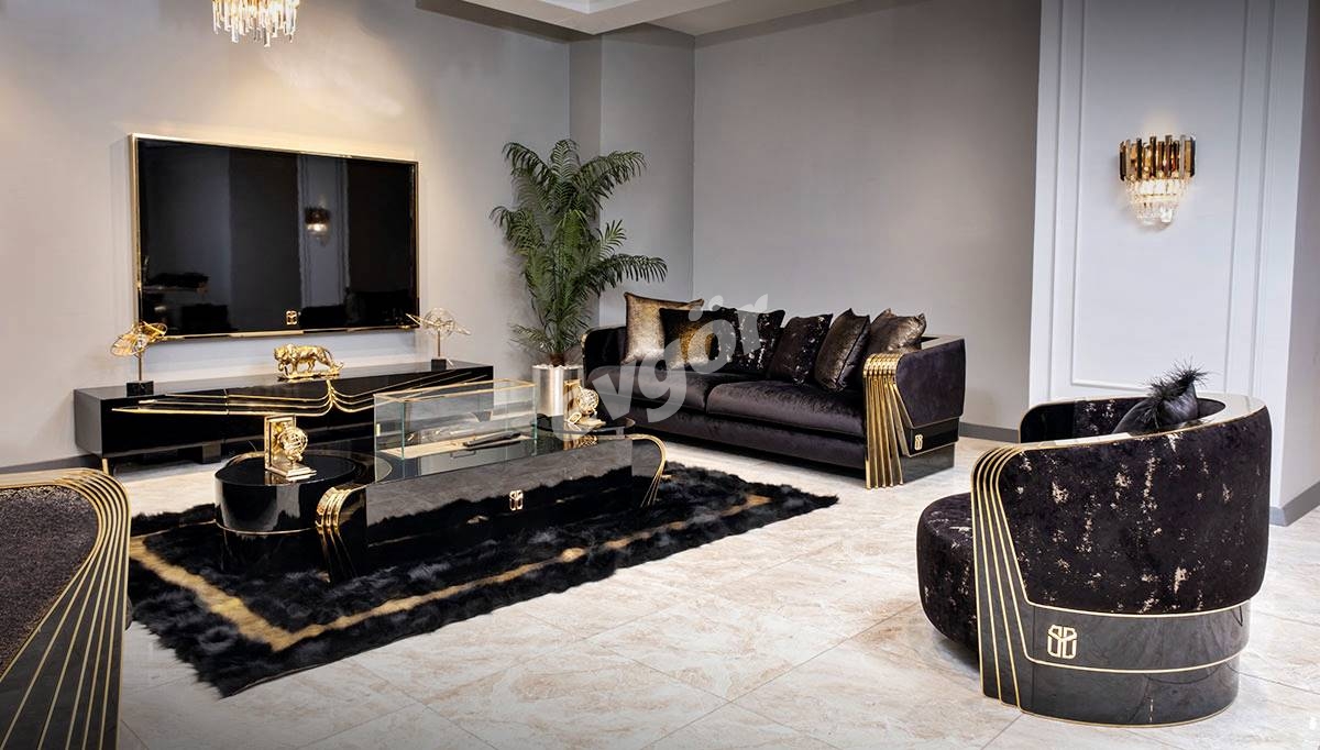 Angelas Luxury Metal Sofa Set