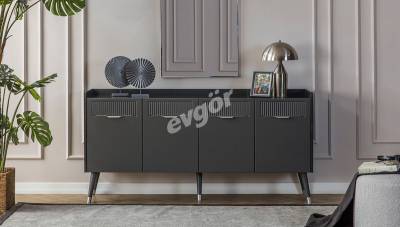 Adelya Antrasit Gri Modern Yemek Odası - 4