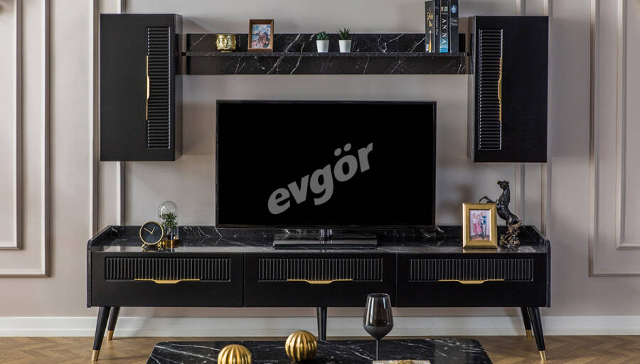 Adelya Siyah Modern TV Ünitesi - 1