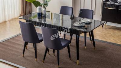 Adelya Siyah Modern Yemek Masası