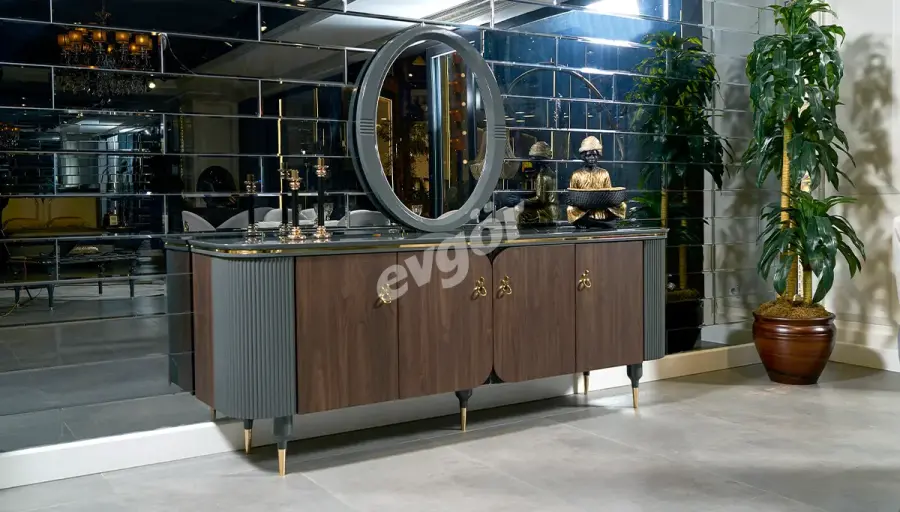 Akron Modern Krem Yemek Odası - 5