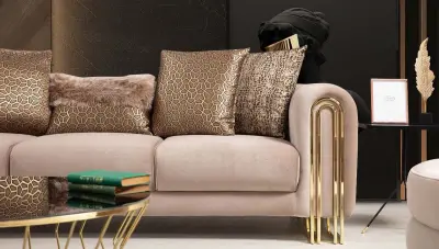 Ancela Krem Modern Koltuk Takımı - 5