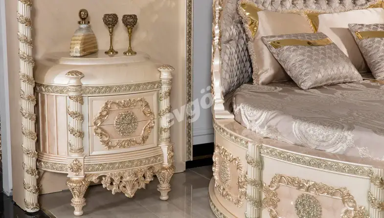 Beyazıt Krem Klasik Komodin - 1