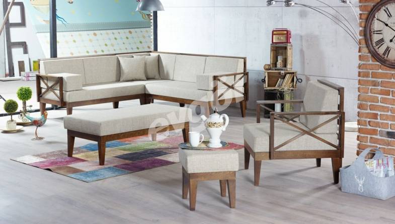 Çamlıbel Bej Oriental Corner Set - 1