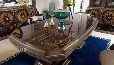 Crown Desenli Klasik Yemek Odası - 4