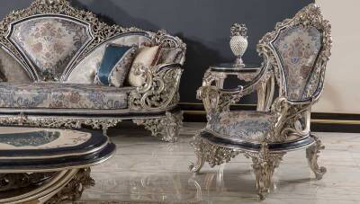 Dilruba Klasik Gri Tekli Koltuk