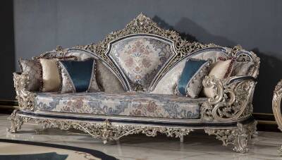 Dilruba Klasik Gri Üçlü Koltuk