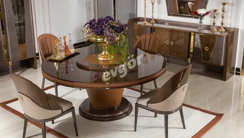Dubai Yuvarlak Masalı Lüks Yemek Odası - 2