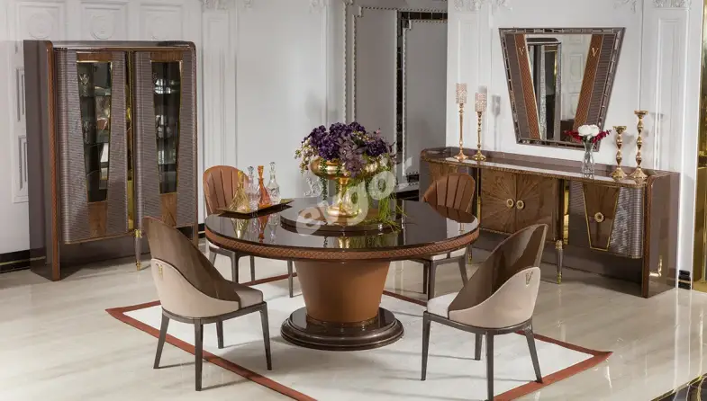 Dubai Yuvarlak Masalı Lüks Yemek Odası - 1