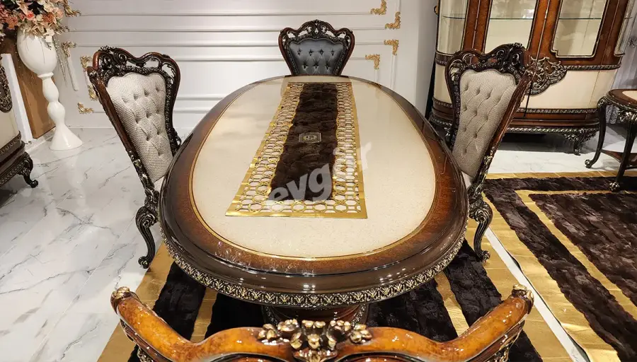 طاولة طعام كلاسيكية من خشب الجوزEftelya - 1