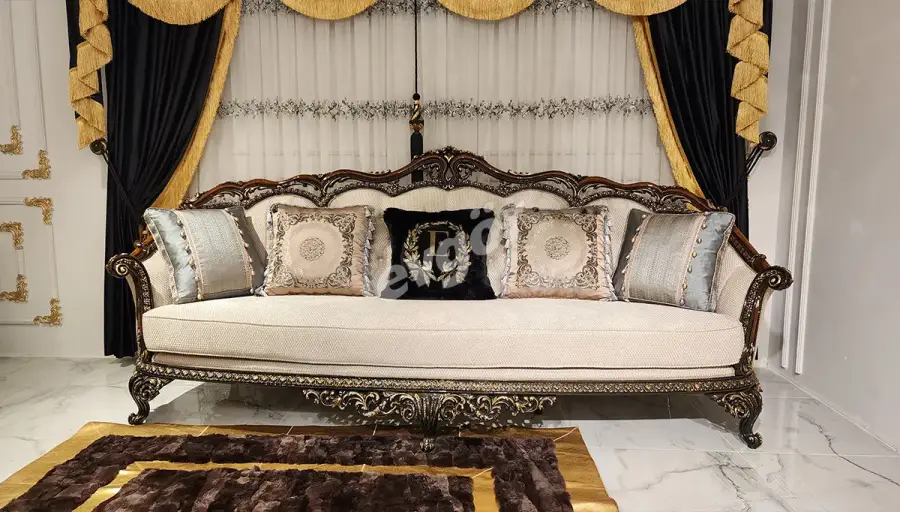 طقم أريكة كلاسيكي من خشب الجوزEftelya - 2