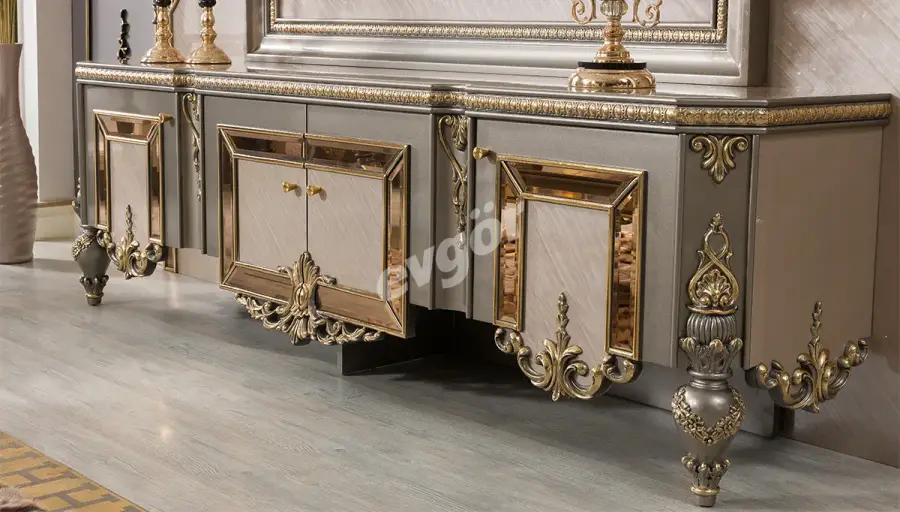 حامل تلفزيون رمادي بتصميم عصري Emirgan - 1