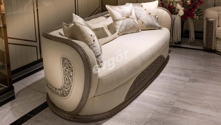 Felarye Lüks Desenli Üçlü Koltuk