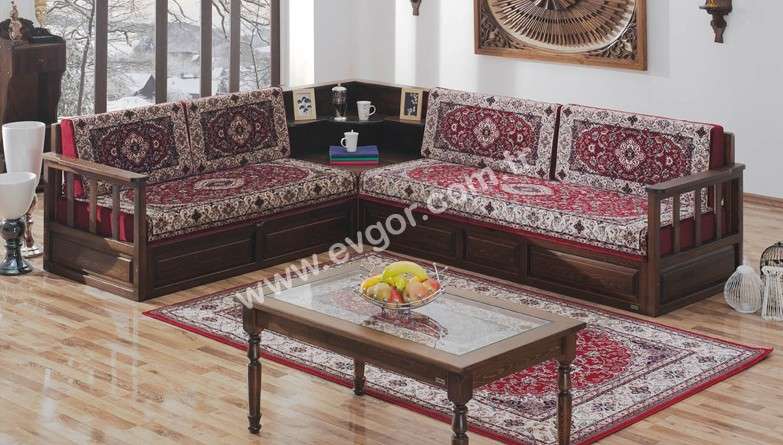 Hanedan Wooden Oriental Corner Set - 3