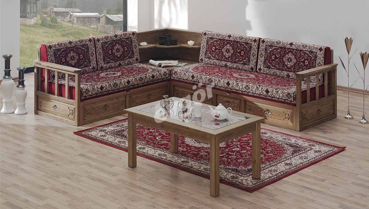 Hanedan Carved Wooden Oriental Corner Set