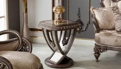 Hanzade Krem Klasik Yan Sehpa