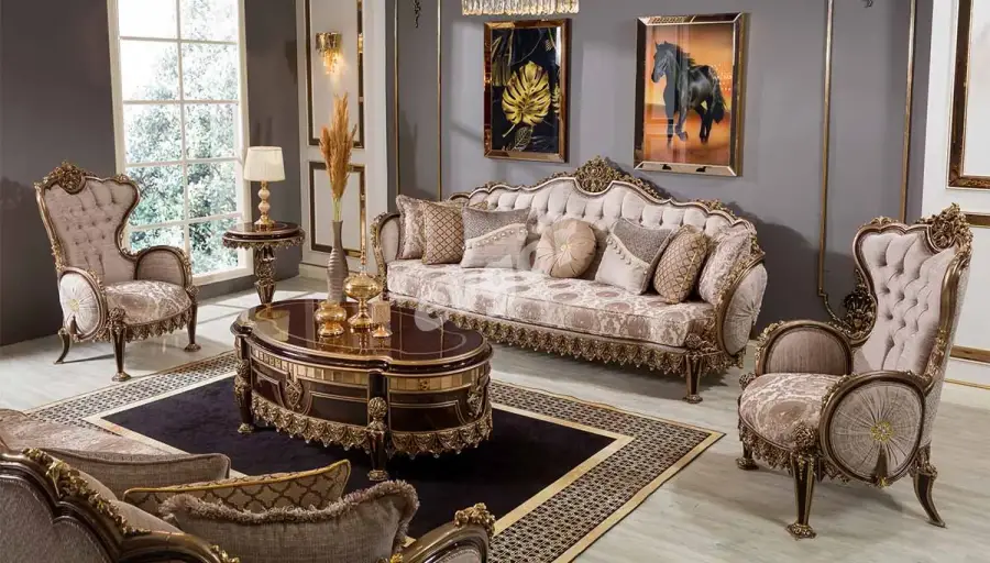 Haseki Ceviz Klasik Koltuk Takımı - 1