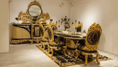 Hazar Siyah Klasik Yemek Odası - 2