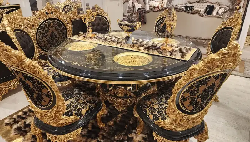 Hazar Siyah Yuvarlak Masa