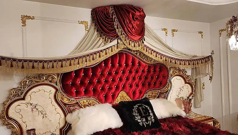 غرفة نوم كلاسيكية حمراء Humeyra - 3