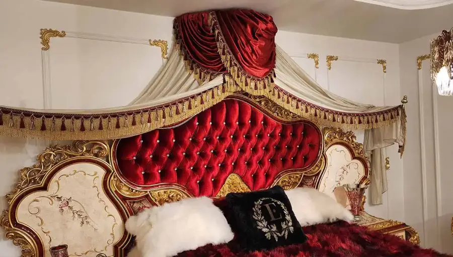 غرفة نوم كلاسيكية حمراء Humeyra - 3