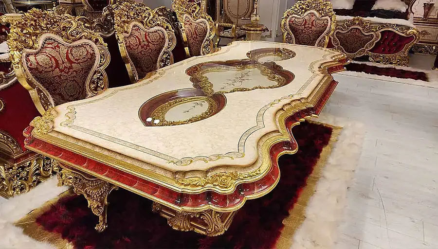 طاولة طعام كلاسيكية حمراءHumeyra - 1