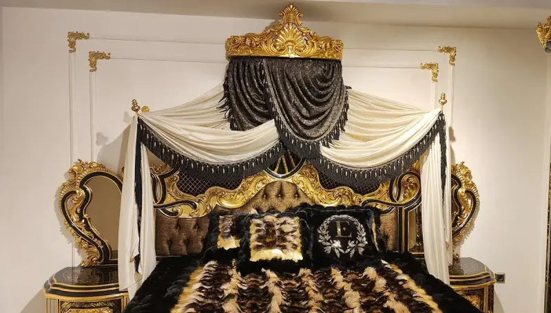Kamelya Siyah Klasik Yatak Odası - 3
