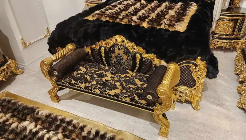 Kamelya Siyah Klasik Yatak Odası - 4