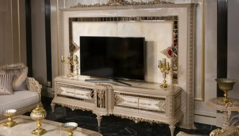 Laleli Krem Klasik TV Ünitesi - 1