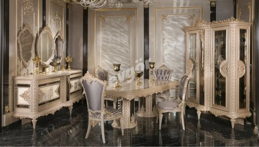 Laleli Krem Klasik Yemek Odası - 1