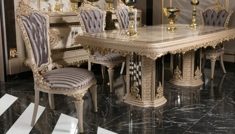 Laleli Krem Klasik Yemek Odası - 3