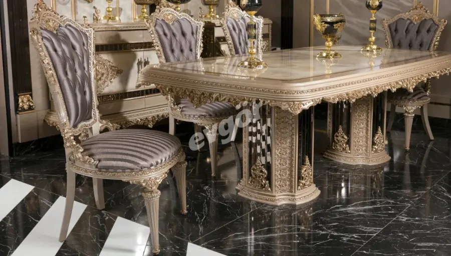 Laleli Krem Klasik Yemek Odası - 3