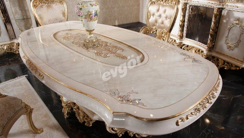 Lapseki Krem Klasik Yemek Masası - 1