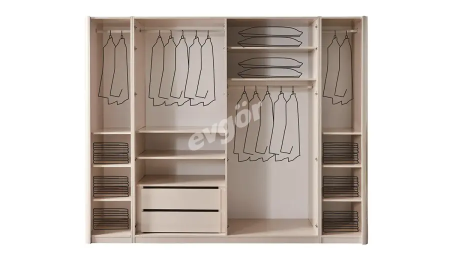Letonya Modern 6 Kapaklı Dolap - 2