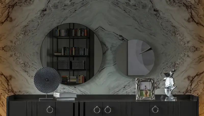 Livada Antrasit Modern Konsol Aynası