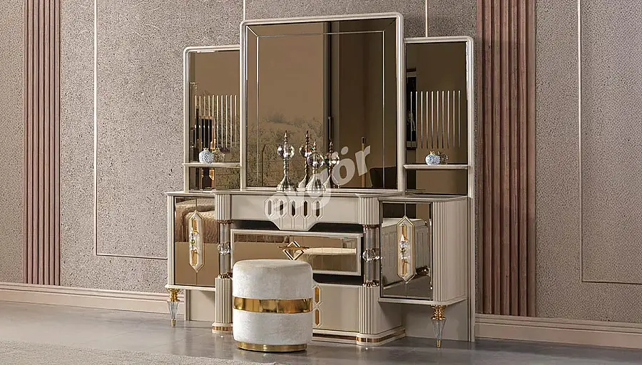 غرفة نوم Lostar الفاخرة باللون الكريمي - 4