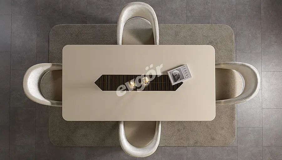 غرفة طعام Lostar الفاخرة باللون الكريمي - 3