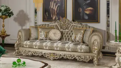 Madalyon Yeşil Klasik Koltuk Takımı - 2