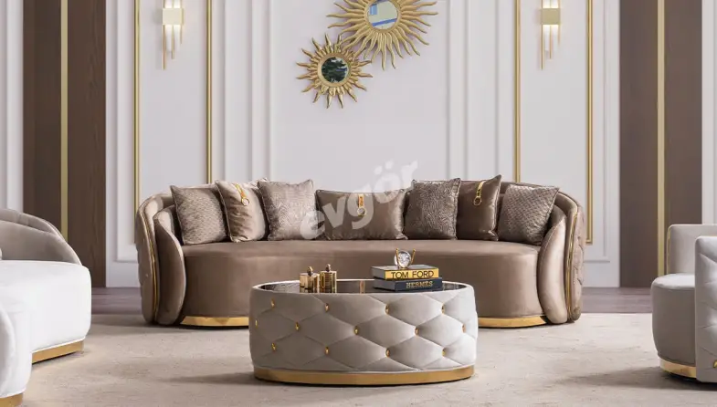 Melinda Kahverengi Dörtlü Koltuk - 1