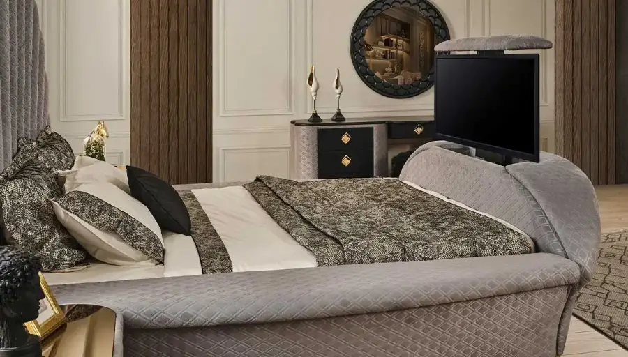 Melusa Gray Bed with Television - 3
