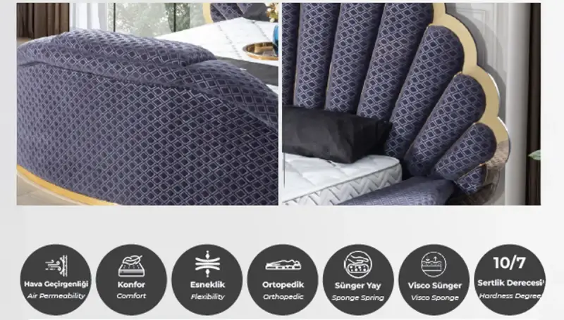Melusa Gray Bed with Television - 9