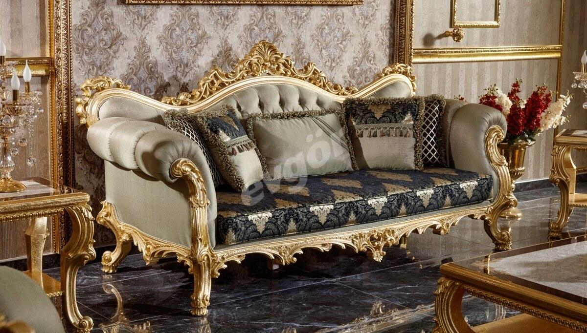 Monesa Gold Leaf Sofa Set - 5