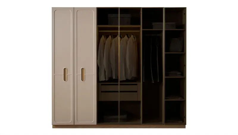 Novara Modern Gardırop (2 Boyalı+ 4 Alüminyum Kapak) - 2